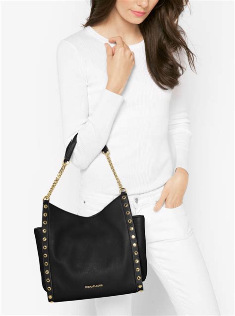 michael kors newbury leather medium chain shoulder tote|MICHAEL Michael Kors Newbury Chain Medium Leather .